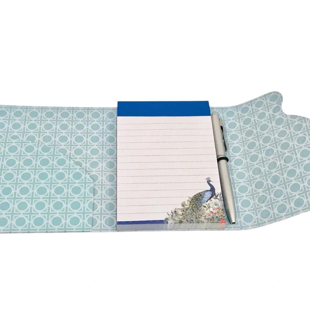 Pictura Peacock Purse Embossed Notepad with Pen